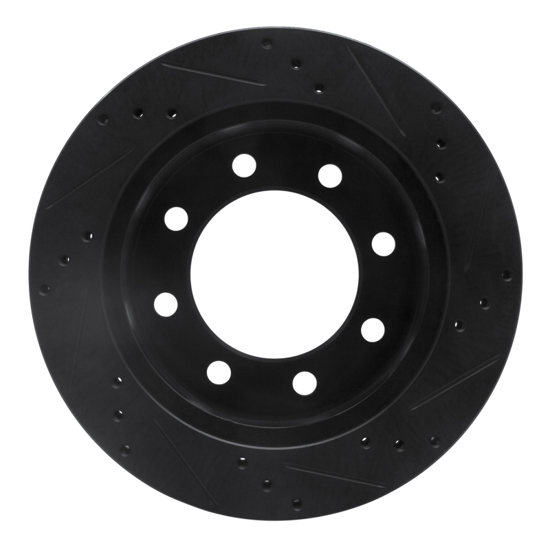Dodge Ram 3500 Brake Rotor (1) - Front Left - R1 Concepts - Drilled & Slotted - Black - `00-`02